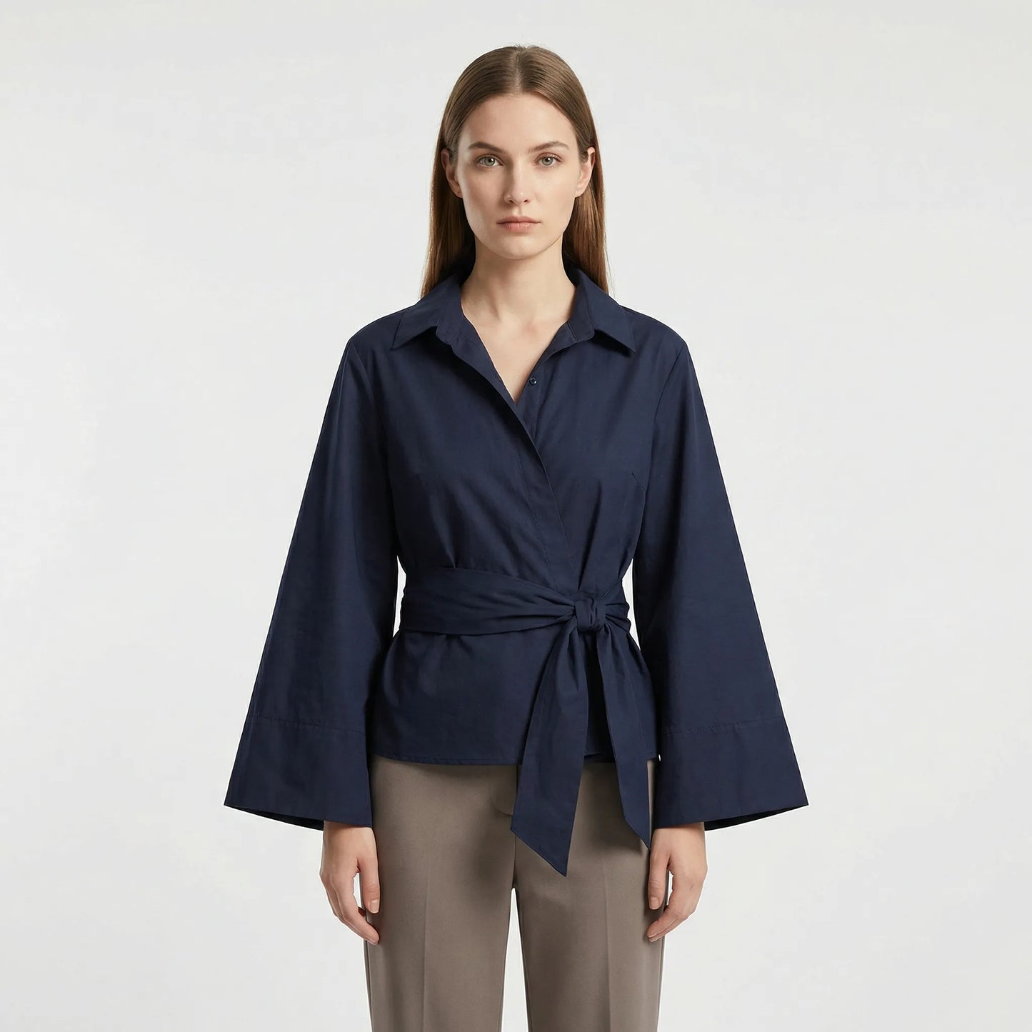 Elegante Wickelbluse Mit Weiten Ärmeln - Robyn