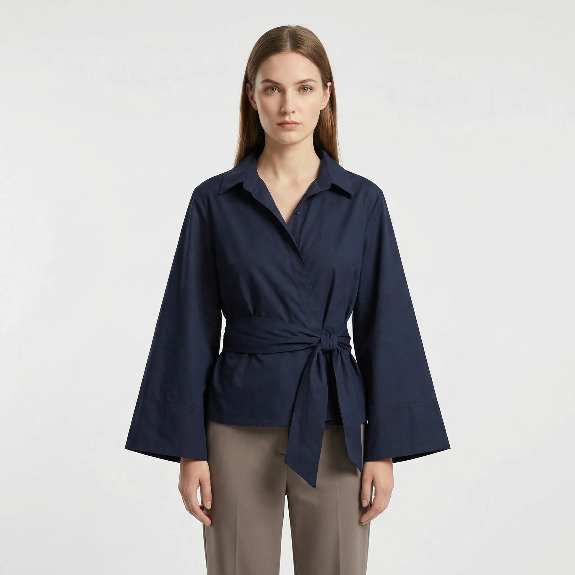 Elegante Wickelbluse Mit Weiten Ärmeln - Robyn