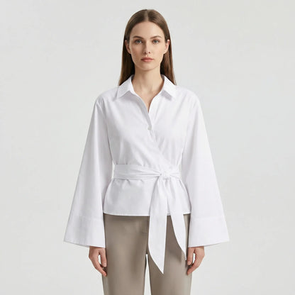 Elegante Wickelbluse Mit Weiten Ärmeln - Robyn