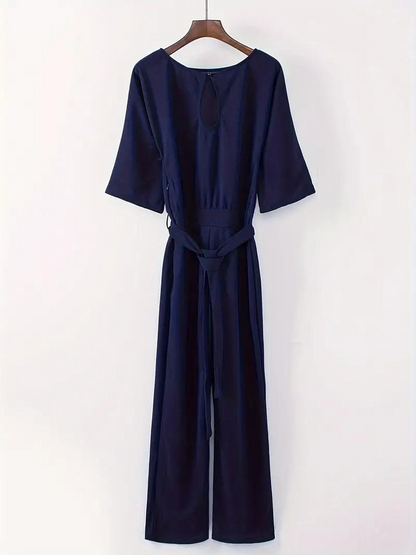 Damen-Jumpsuit mit Bindegürtel – Selina Herbstedition