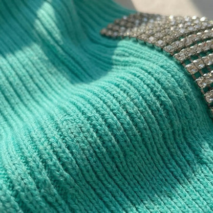 Eng Anliegendes Strickshirt Damen Mit Glitzernden Schultern - Laura
