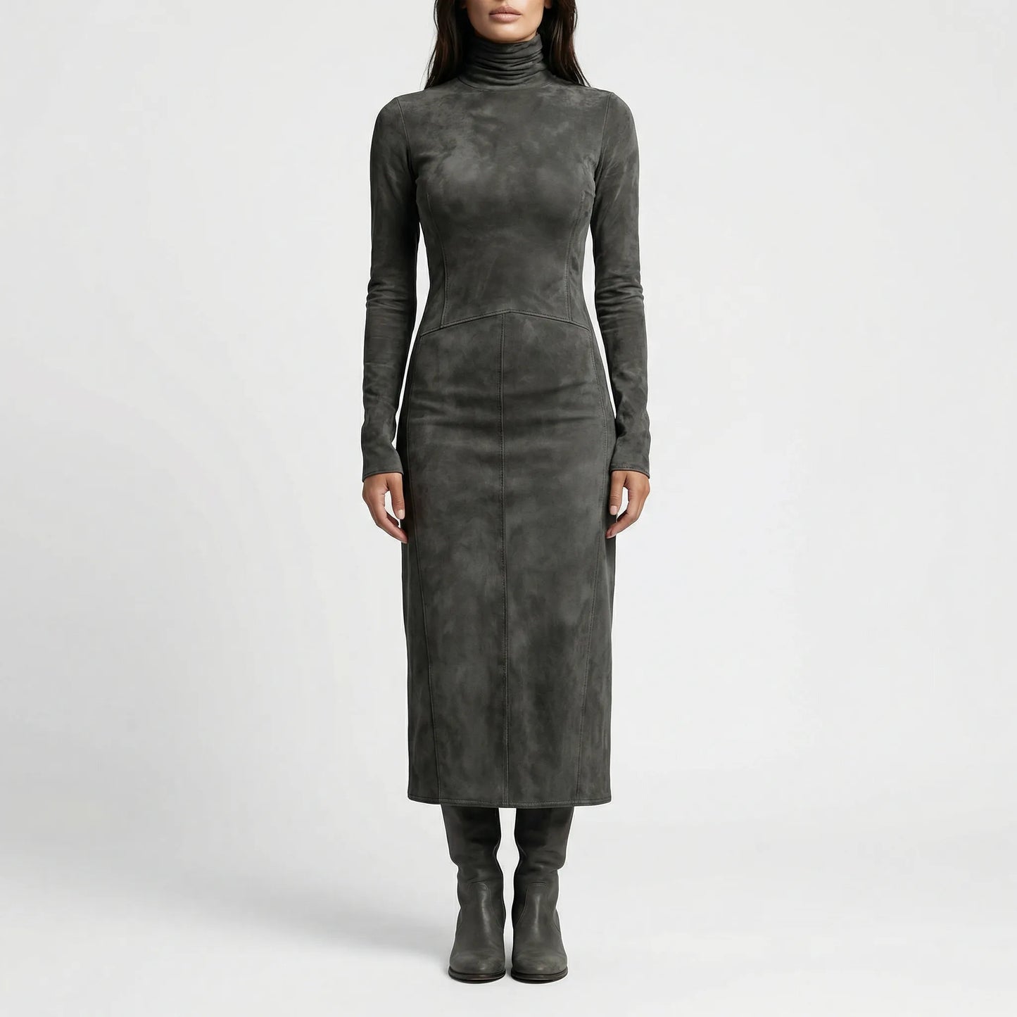 Figurbetontes Midi-Kleid Mit Rollkragen - Gayle