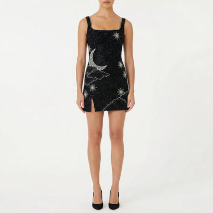 Figurbetontes Minikleid Mit Pailletten Und Trägern - Josefina