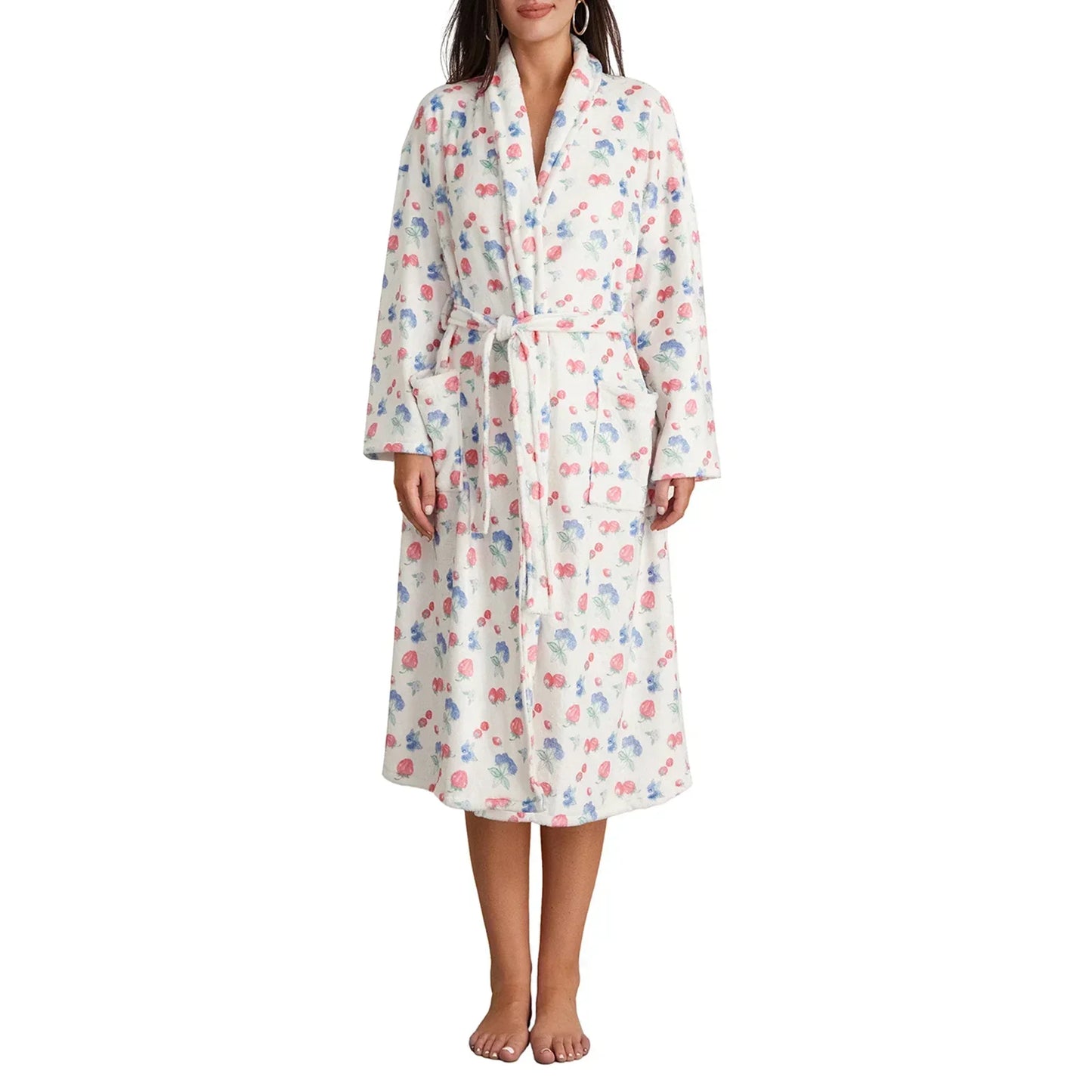 Floral Print Long Dressing Gown - Rebecca