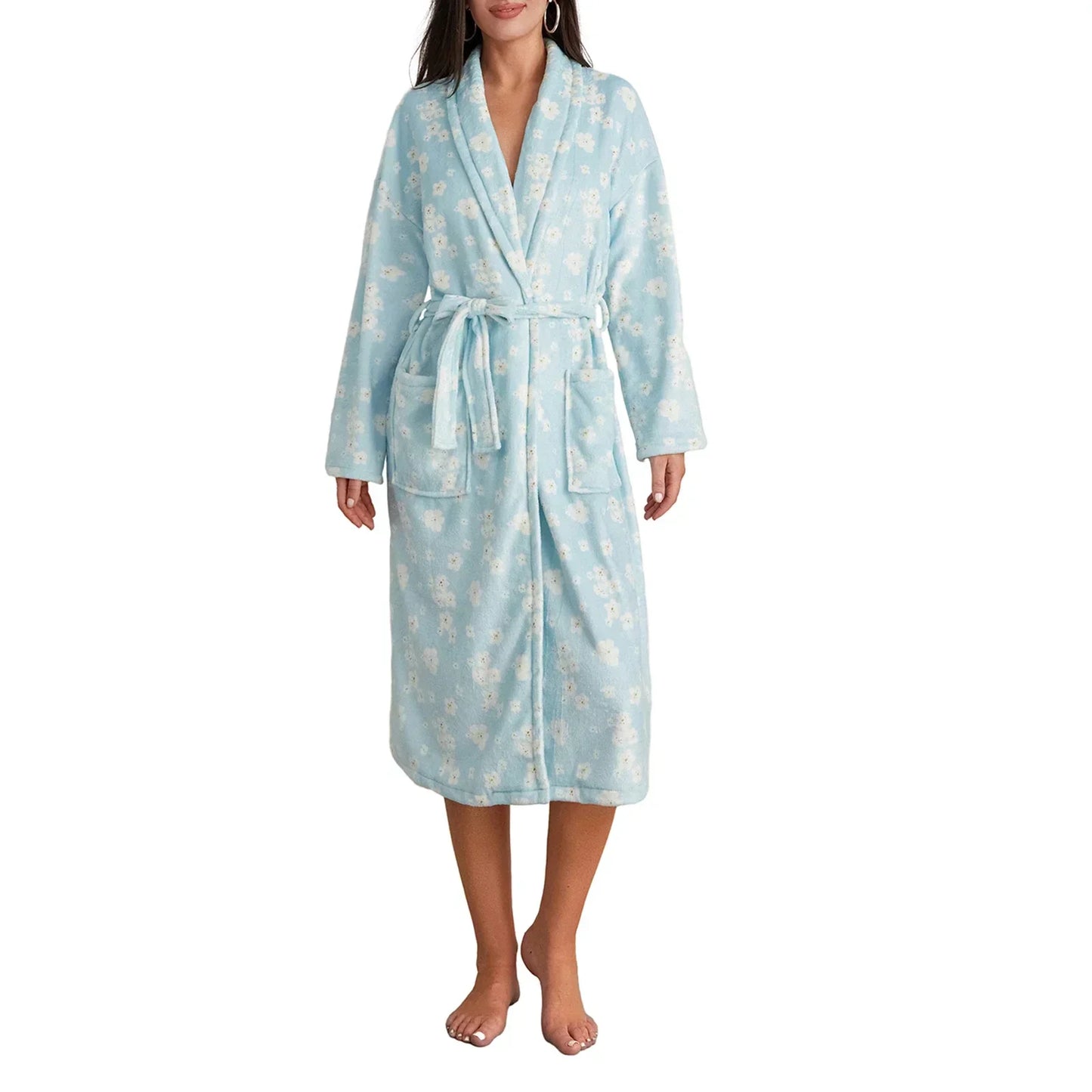 Floral Print Long Dressing Gown - Rebecca