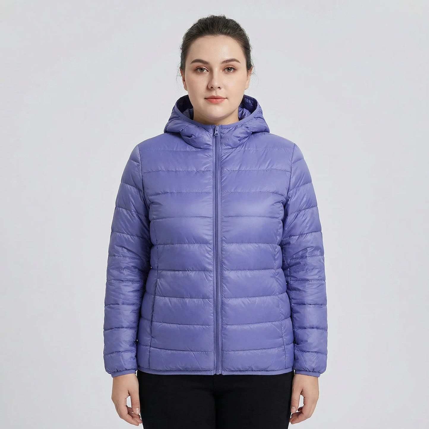Gefütterte Jacke Mit Reißverschluss In Großen Größen - Rose