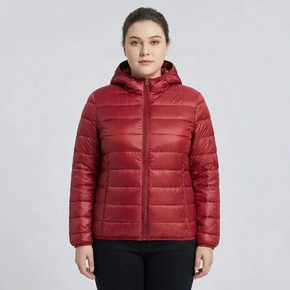 Gefütterte Jacke Mit Reißverschluss In Großen Größen - Rose