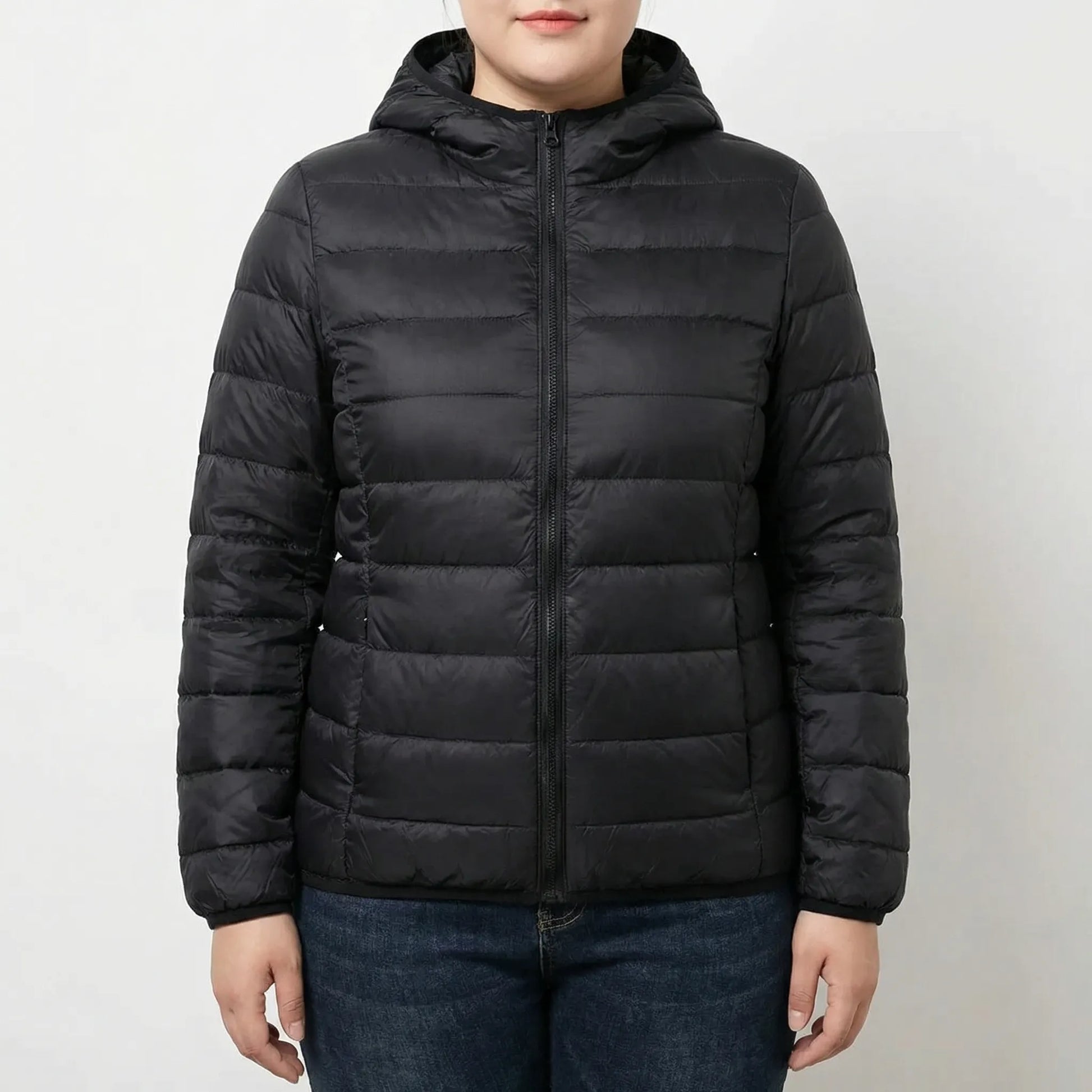 Gefütterte Jacke Mit Reißverschluss In Großen Größen - Rose
