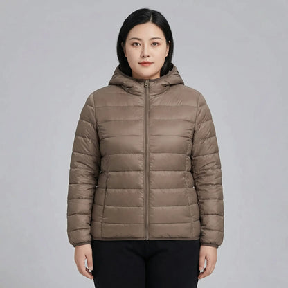 Gefütterte Jacke Mit Reißverschluss In Großen Größen - Rose