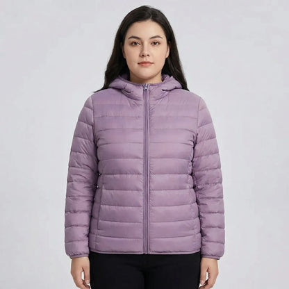 Gefütterte Jacke Mit Reißverschluss In Großen Größen - Rose