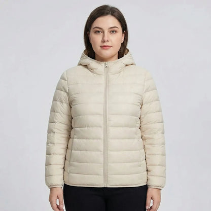Gefütterte Jacke Mit Reißverschluss In Großen Größen - Rose