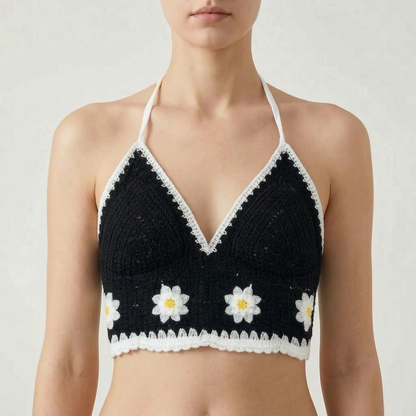 Gehäkeltes Neckholder-Crop-Top - Eva