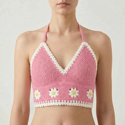 Gehäkeltes Neckholder-Crop-Top - Eva
