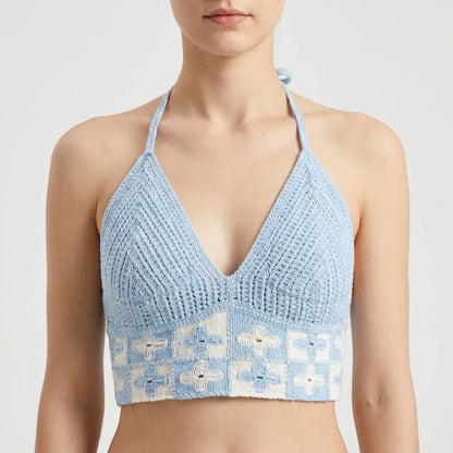 Gehäkeltes Neckholder-Crop-Top - Eva