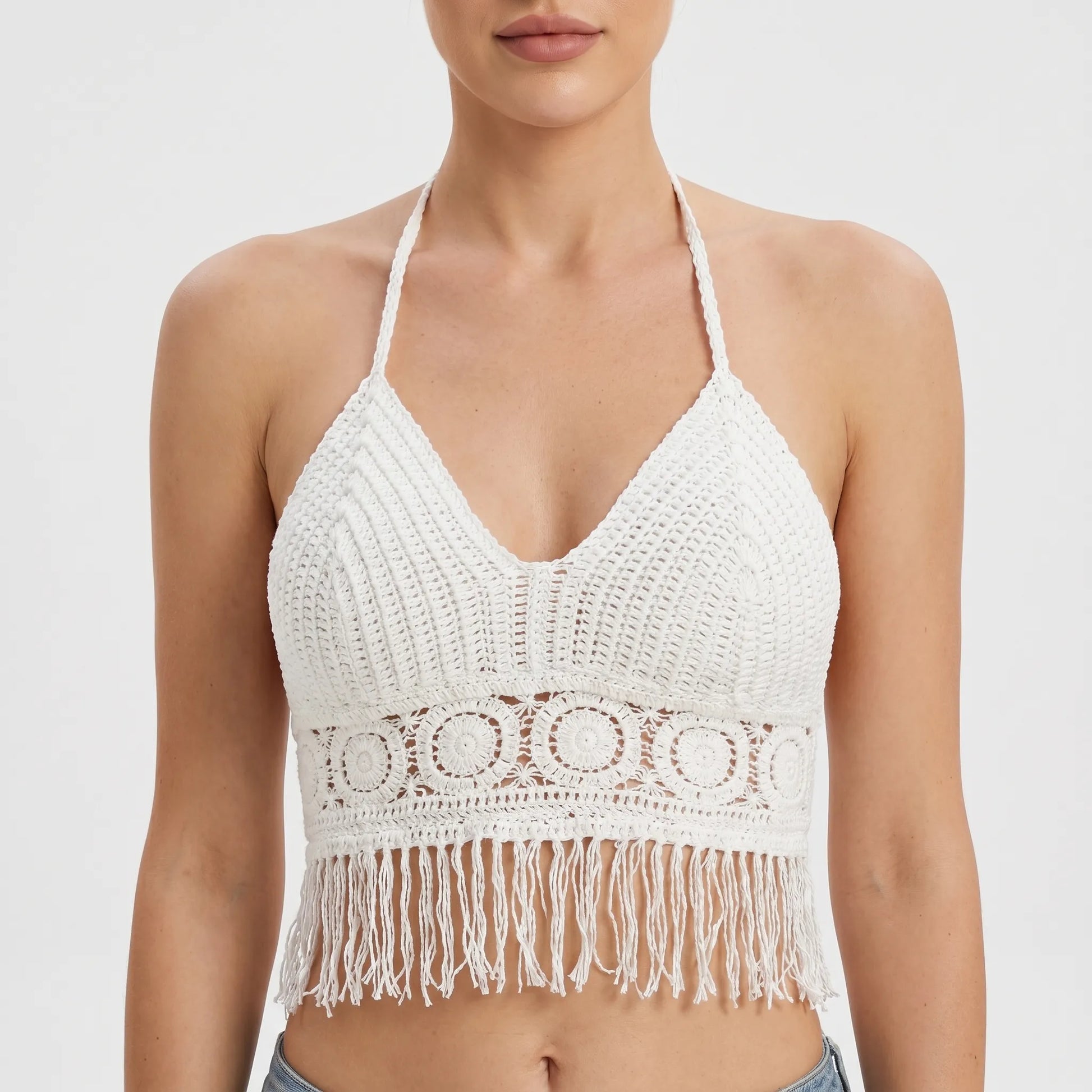 Gehäkeltes Neckholder-Crop-Top - Jane