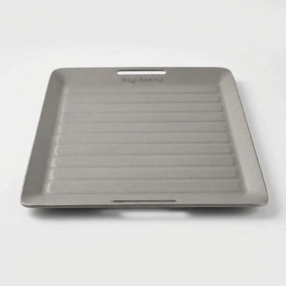 Geriffelte Camping-Grillplatte Mit Zange -  Flamekit