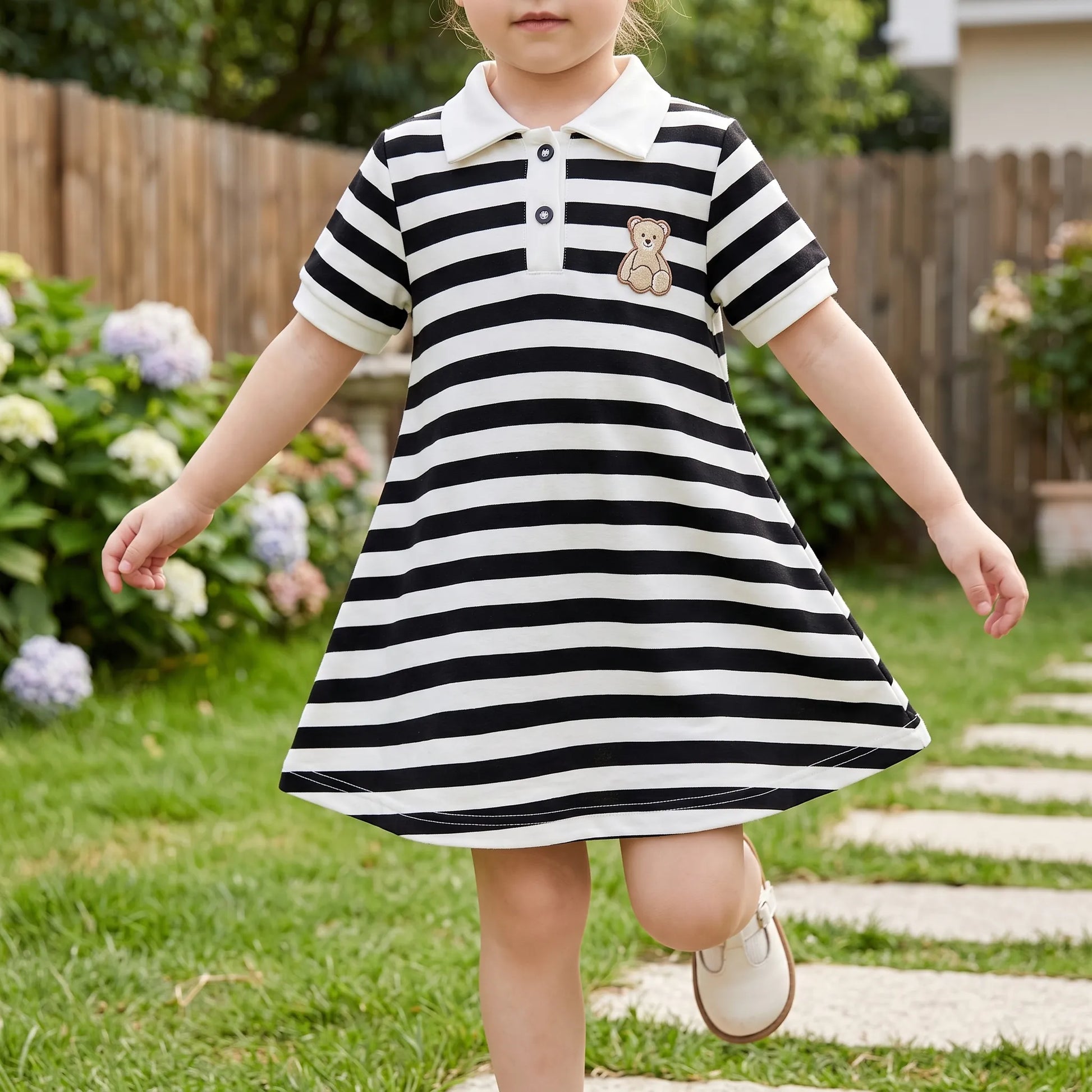 Gestreiftes Polokleid In A-Linie - Cubbela