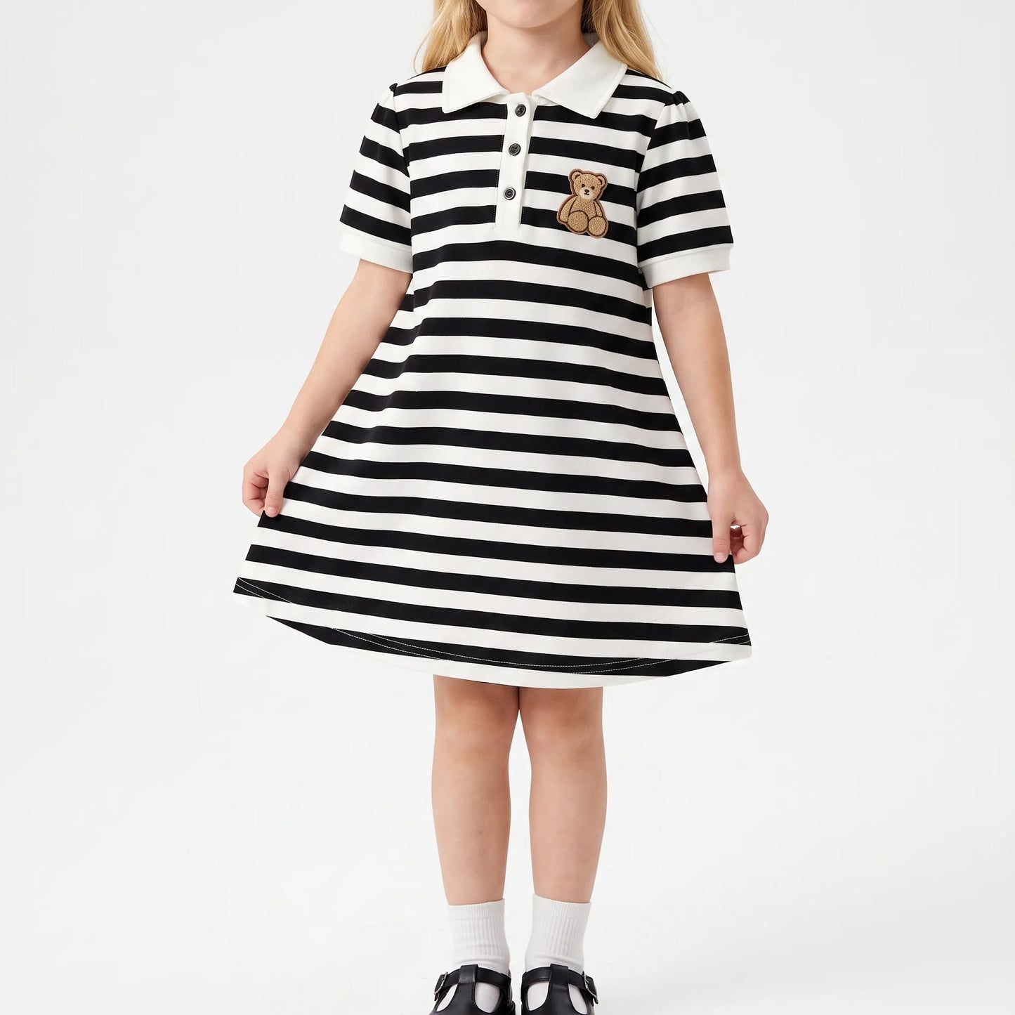 Gestreiftes Polokleid In A-Linie - Cubbela