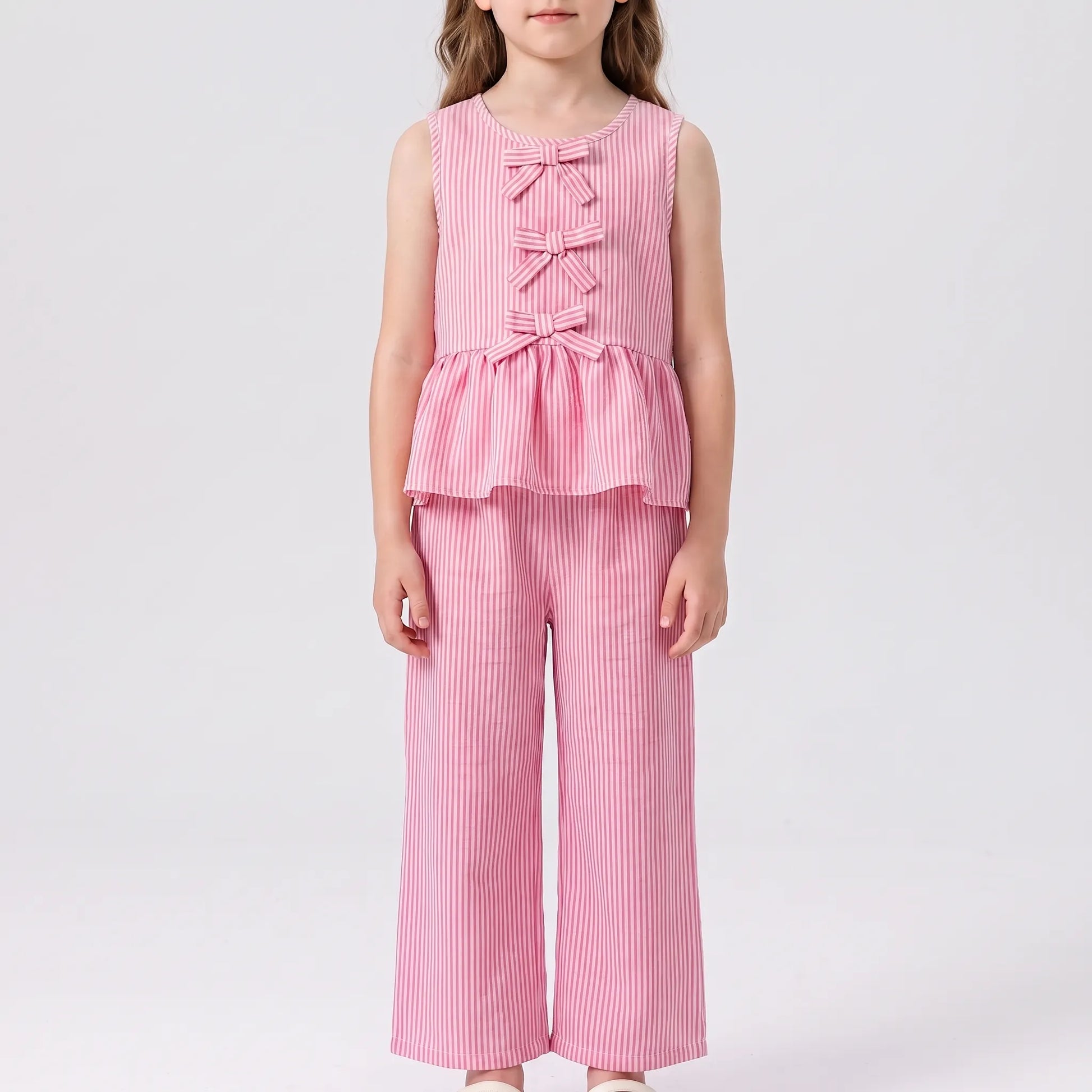 Gestreiftes Zweiteiliges Sommer-Set Für Mädchen - SweetStripe