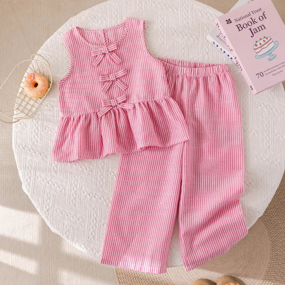 Gestreiftes Zweiteiliges Sommer-Set Für Mädchen - SweetStripe