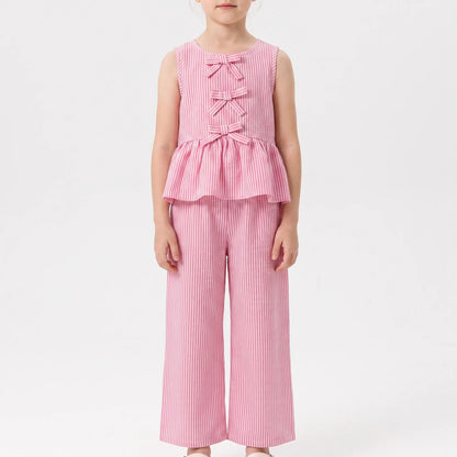 Gestreiftes Zweiteiliges Sommer-Set Für Mädchen - SweetStripe