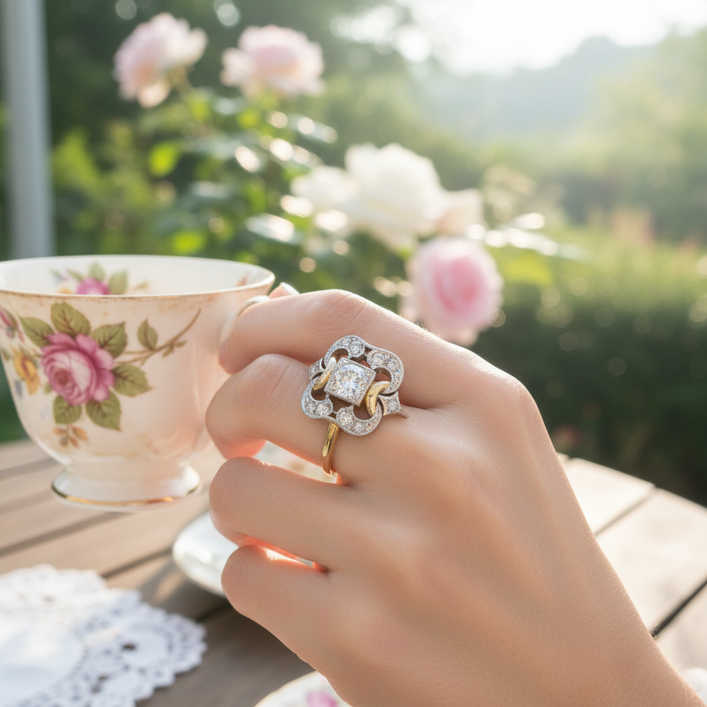 Goldfarbener Zirkonia-Ring - ZirkoniaGlow