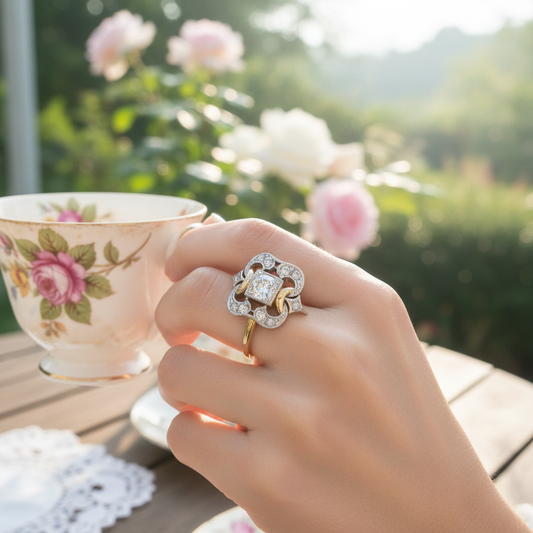 Goldfarbener Zirkonia-Ring - ZirkoniaGlow