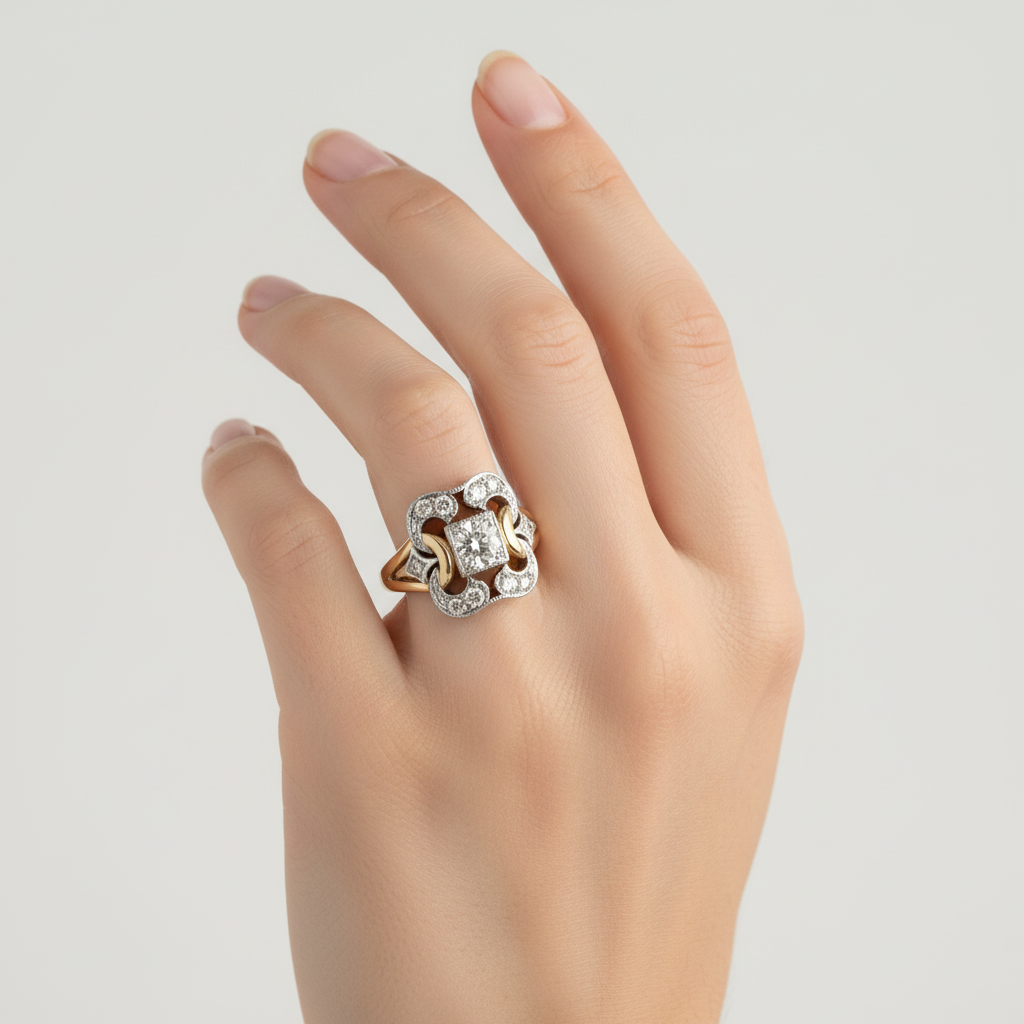 Goldfarbener Zirkonia-Ring - ZirkoniaGlow