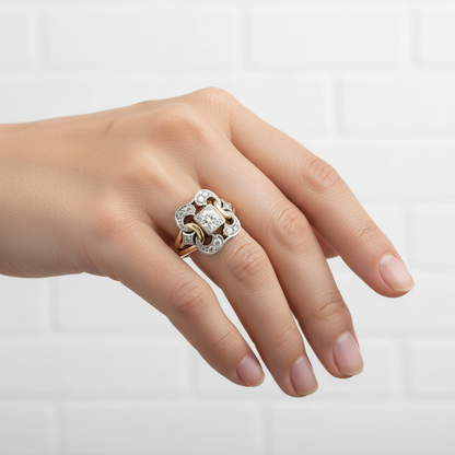 Goldfarbener Zirkonia-Ring - ZirkoniaGlow
