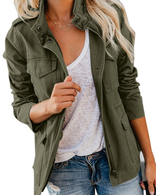 Damen Übergangsjacke leicht mit Reißverschluss & Taschen – Selvara