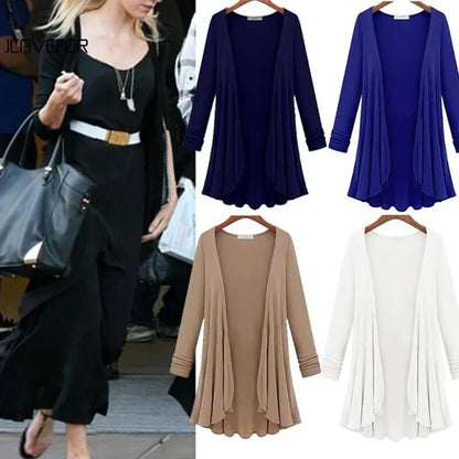 Damen Strick-Cardigan mit Rüschen – Chiara