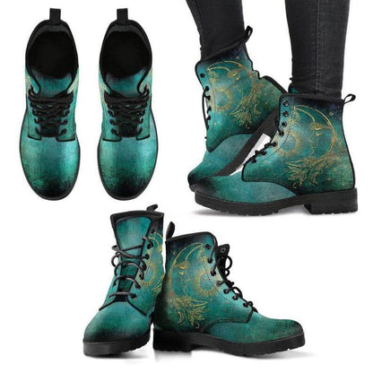 Damen-Stiefeletten mit Herbstlaub- und Mondmotiv – Selene