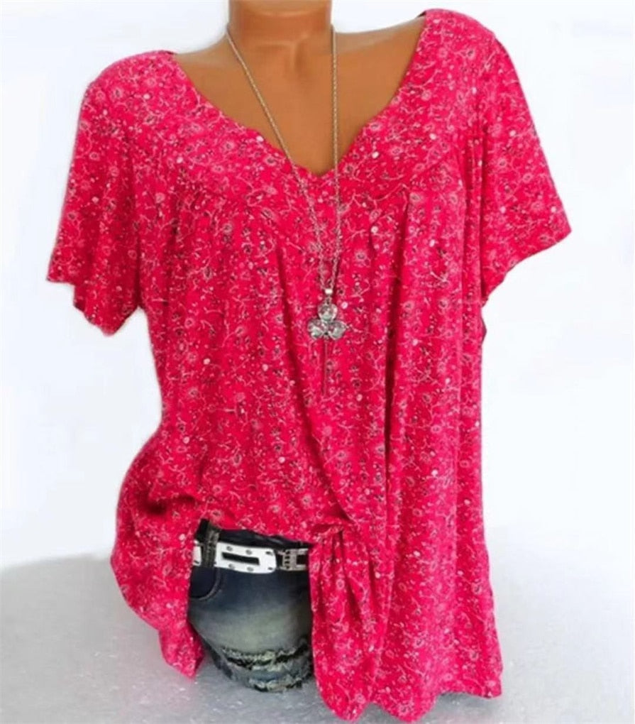 Damen Boho Sommerbluse mit Blumenprint - Celeste