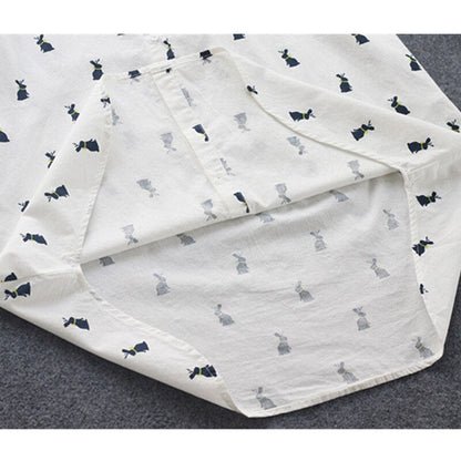Verspieltes Shirtkleid mit Hasenprint und Reverskragen – Elina
