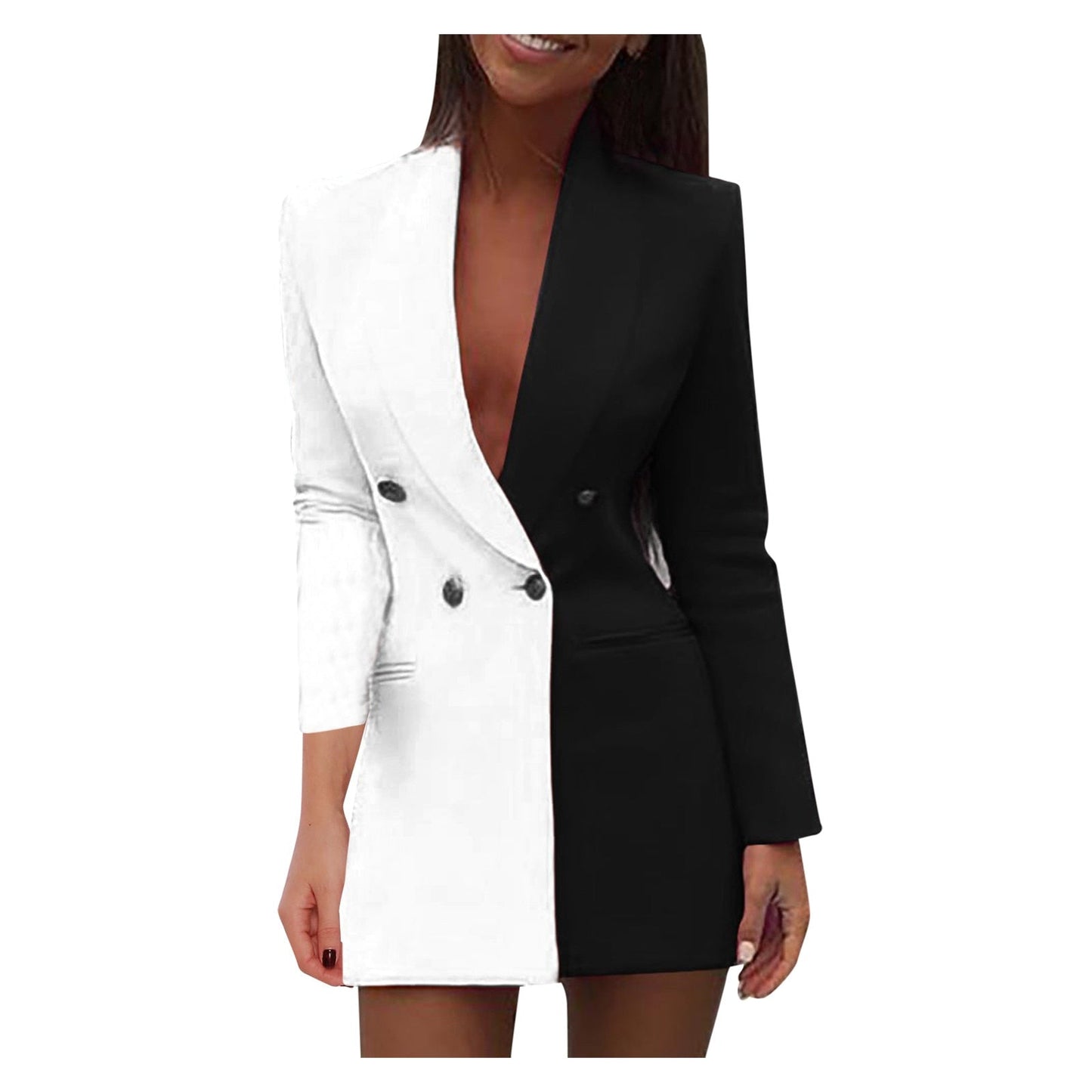 Zweifarbiges Blazerkleid – Emilia
