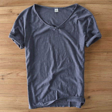 Leichtes Leinen V-Ausschnitt Shirt Herren – Atmungsaktiv & Sommerlich – Thilo