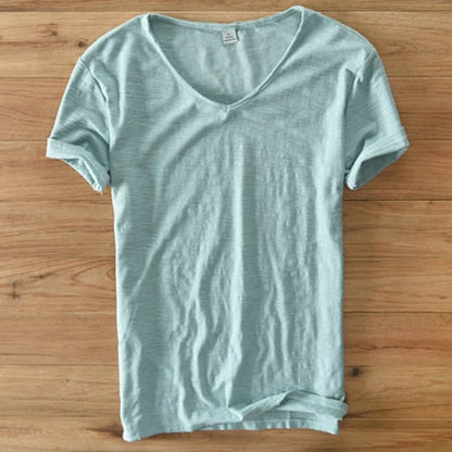 Leichtes Leinen V-Ausschnitt Shirt Herren – Atmungsaktiv & Sommerlich – Thilo