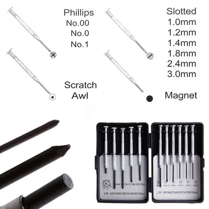 11-teiliges Mikro-Präzisionsschraubendreher-Set mit Tragetasche – Craftix