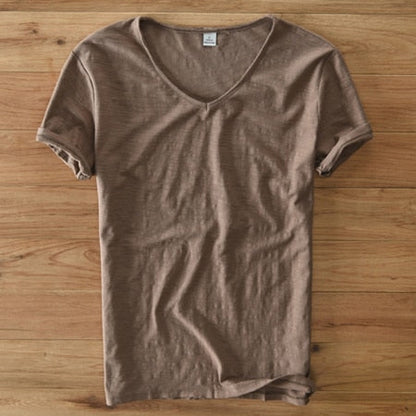 Leichtes Leinen V-Ausschnitt Shirt Herren – Atmungsaktiv & Sommerlich – Thilo