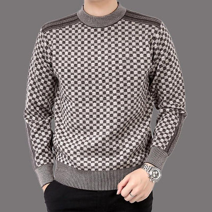Herren-Pullover mit Karo-Strickmuster – Fabian