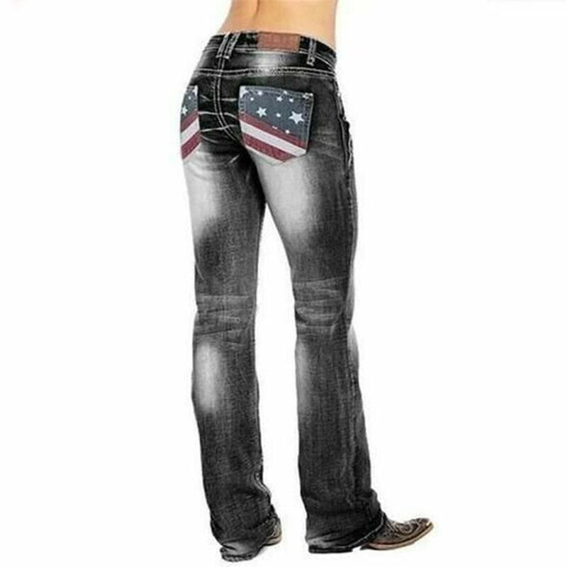 Damen-Bootcut-Jeans mit Flaggen-Details – Madison