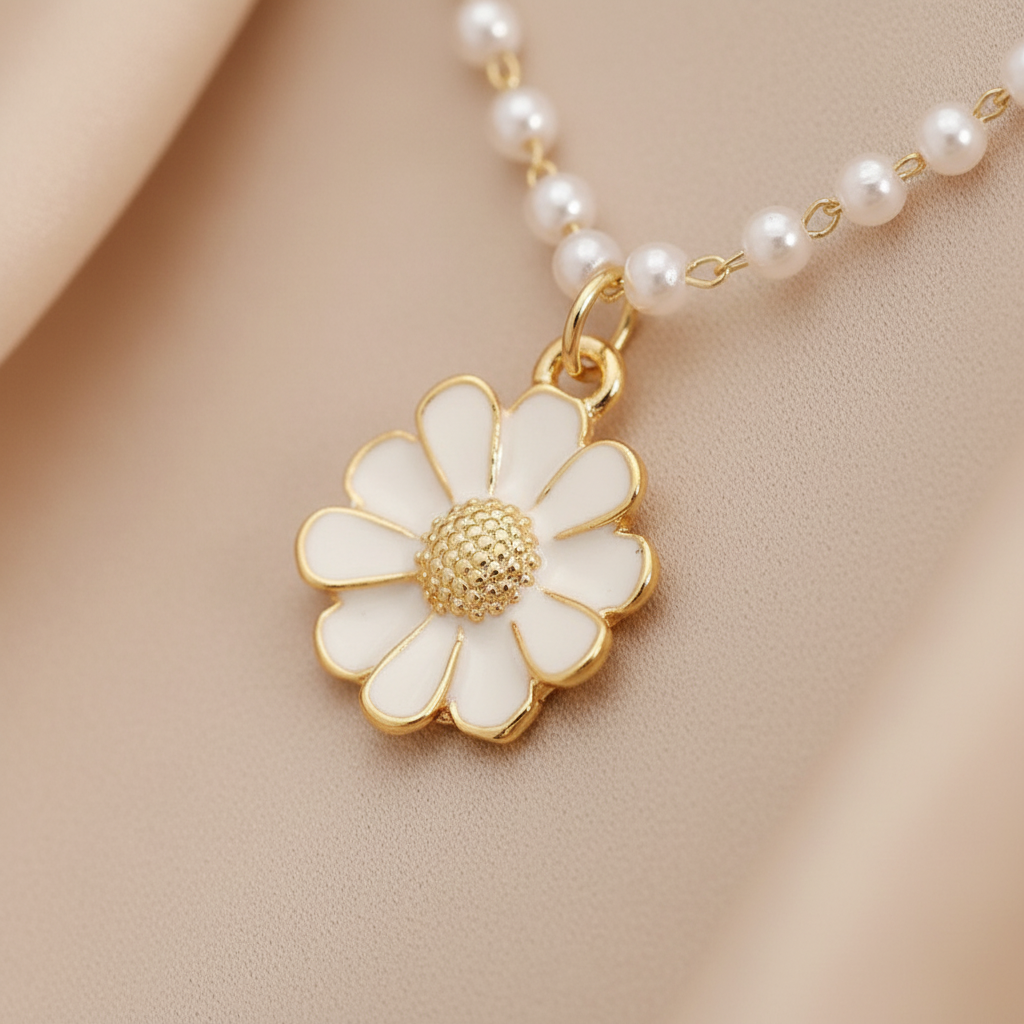 Halskette Mit Anhänger - PetalPearl