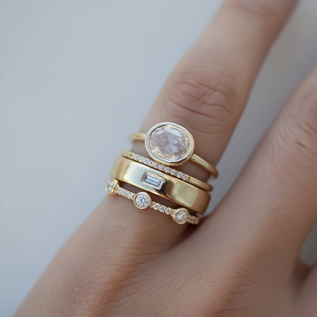 Handgefertigtes Ringset - VintageZircon