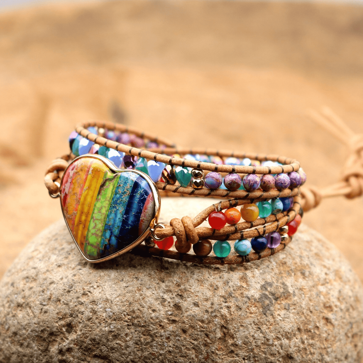 Handgefertigtes Wickelarmband - Heartlove