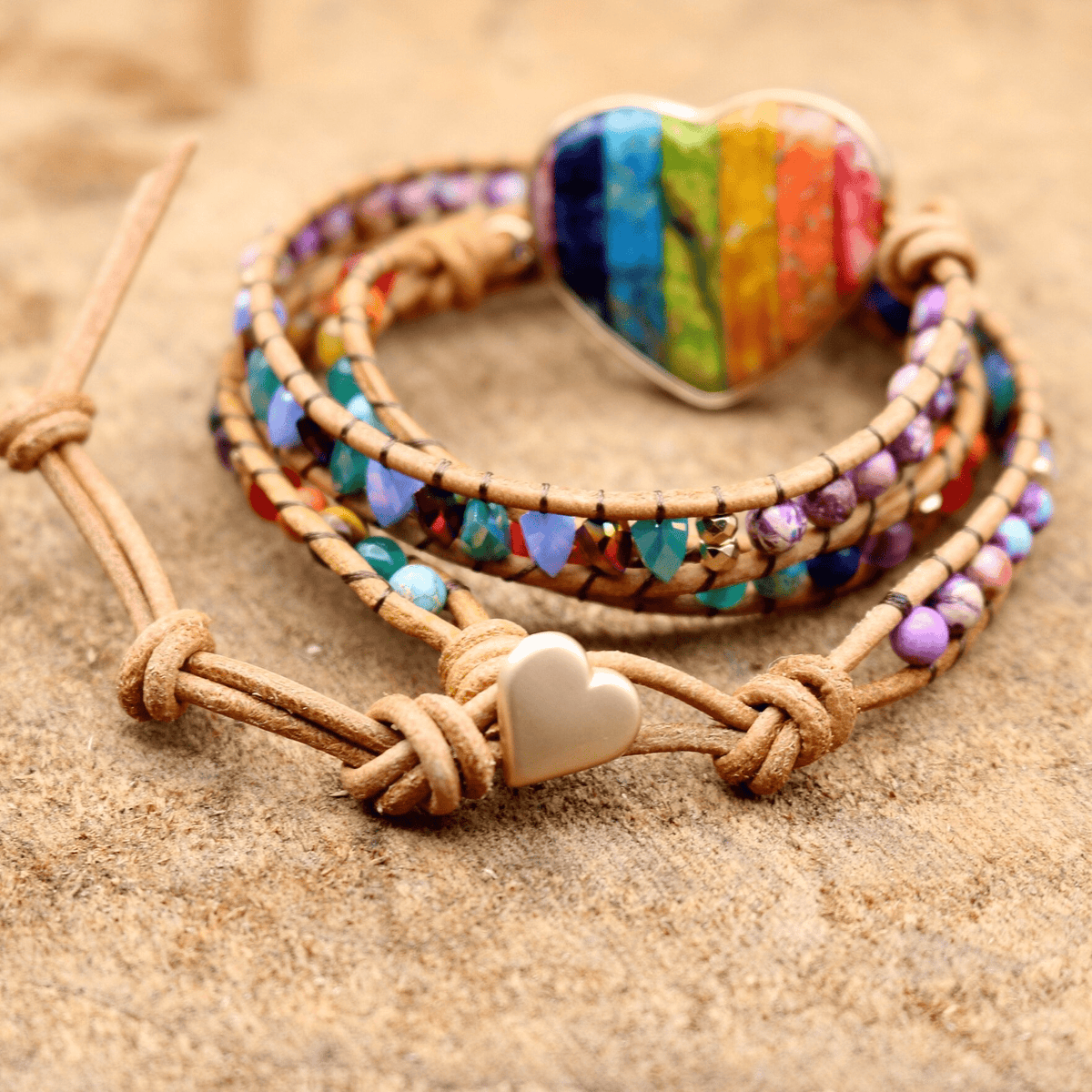 Handgefertigtes Wickelarmband - Heartlove