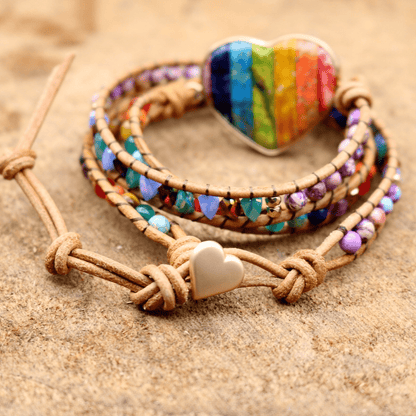 Handgefertigtes Wickelarmband - Heartlove