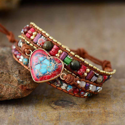 Handgefertigtes Wickelarmband - JasperBracelet