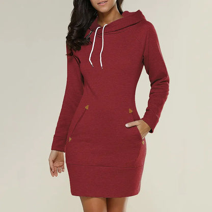 Kapuzen-Sweatkleid mit Taschen – Isabella