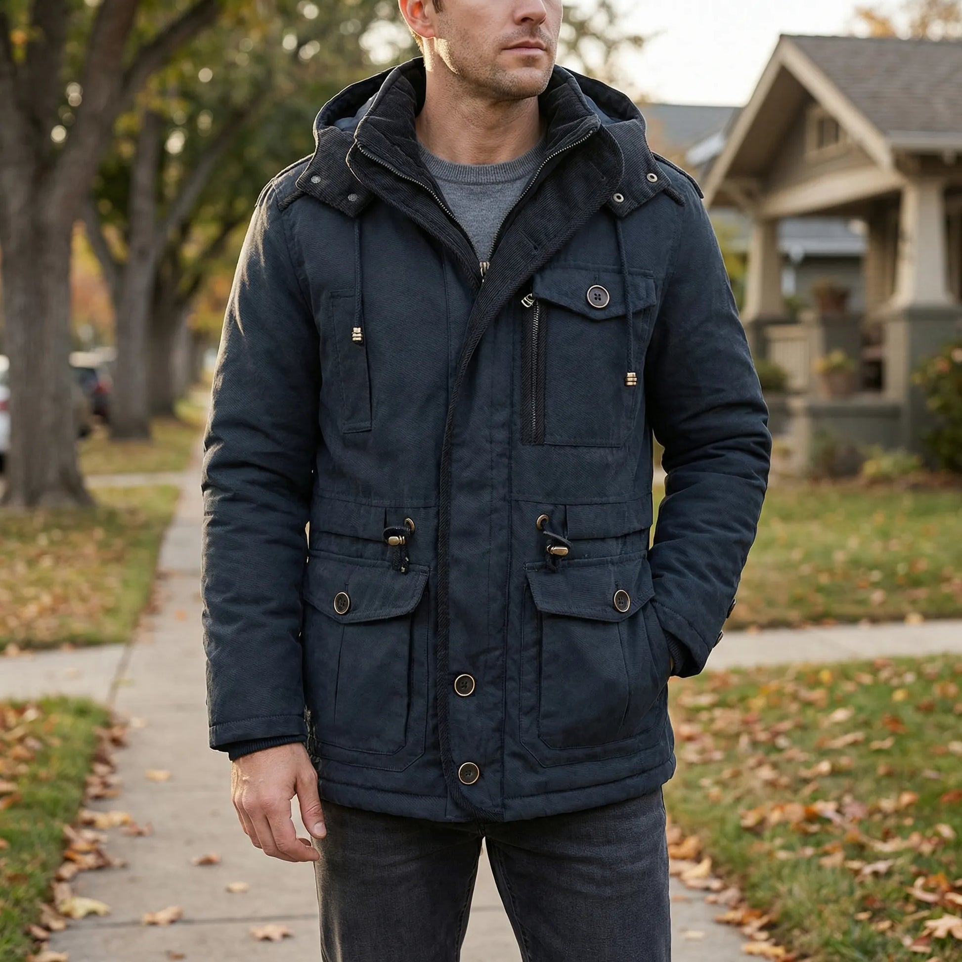 Herren-Parka Mit Kapuze Und Bündchen - Carlos
