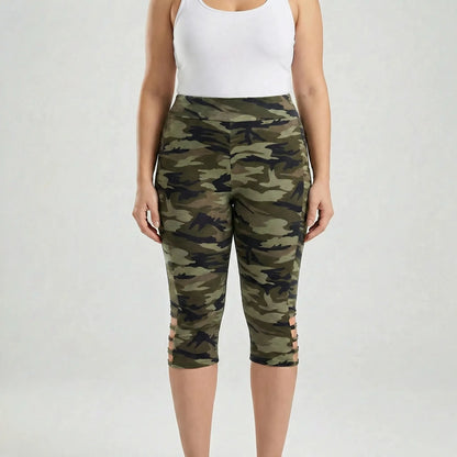 High-Waist Capri Leggings Damen Im Camo-Look - Tami